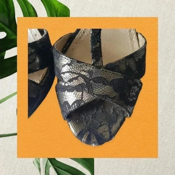 -Charles by Charles David lace high heel size 8 blk/silver color - Picture 5 of 9